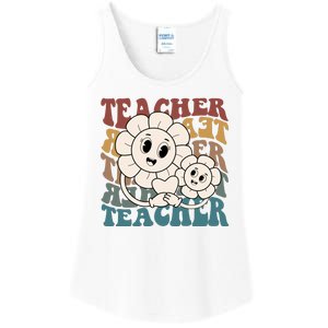 Retro Teacher Cute Gift Sunflower Heart Ladies Essential Tank