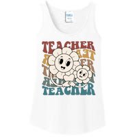 Retro Teacher Cute Gift Sunflower Heart Ladies Essential Tank