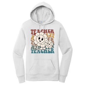 Retro Teacher Cute Gift Sunflower Heart Women's Pullover Hoodie