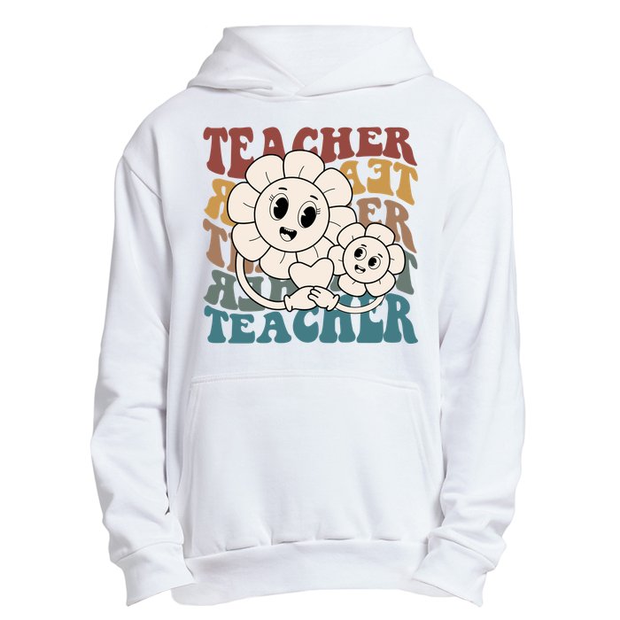 Retro Teacher Cute Gift Sunflower Heart Urban Pullover Hoodie