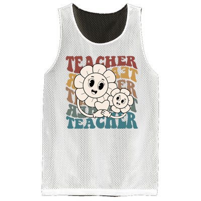 Retro Teacher Cute Gift Sunflower Heart Mesh Reversible Basketball Jersey Tank