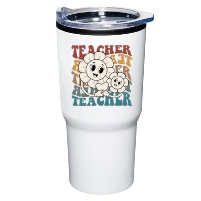 Retro Teacher Cute Gift Sunflower Heart Tumbler