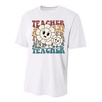 Retro Teacher Cute Gift Sunflower Heart Performance Sprint T-Shirt