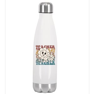 Retro Teacher Cute Gift Sunflower Heart Stainless Steel Insulated Water Bottle