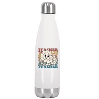 Retro Teacher Cute Gift Sunflower Heart Stainless Steel Insulated Water Bottle