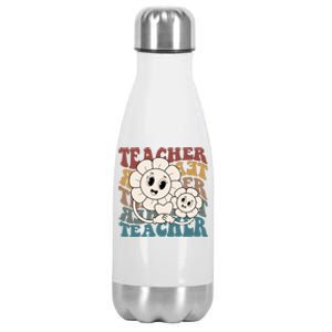 Retro Teacher Cute Gift Sunflower Heart Stainless Steel Insulated Water Bottle