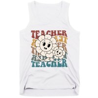 Retro Teacher Cute Gift Sunflower Heart Tank Top