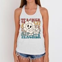 Retro Teacher Cute Gift Sunflower Heart Women's Knotted Racerback Tank