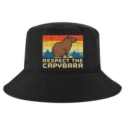 Respect The Capybara Retro Capy Rodent Animal Women Cool Comfort Performance Bucket Hat