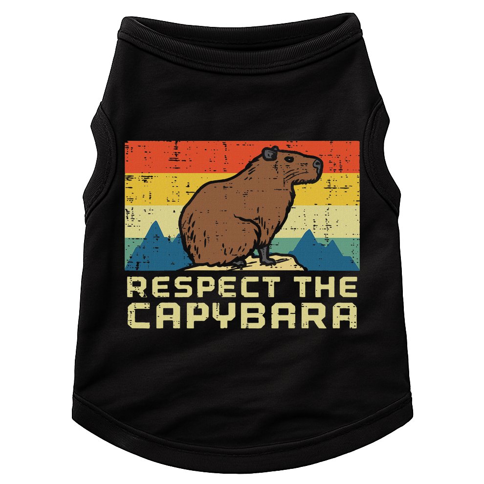 Respect The Capybara Retro Capy Rodent Animal Women Doggie Tank