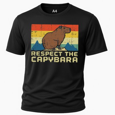 Respect The Capybara Retro Capy Rodent Animal Women Performance Shirt