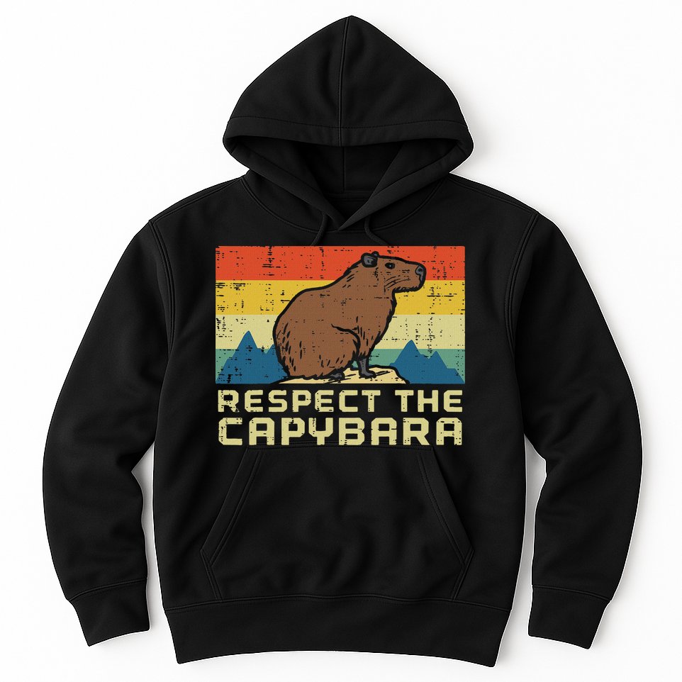 Respect The Capybara Retro Capy Rodent Animal Women Hoodie