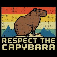 Respect The Capybara Retro Capy Rodent Animal Women Sustainable Bucket Hat