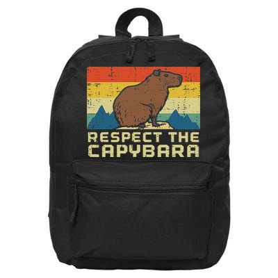 Respect The Capybara Retro Capy Rodent Animal Women 16 in Basic Backpack