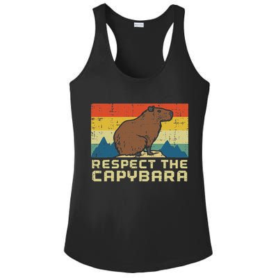 Respect The Capybara Retro Capy Rodent Animal Women Ladies PosiCharge Competitor Racerback Tank