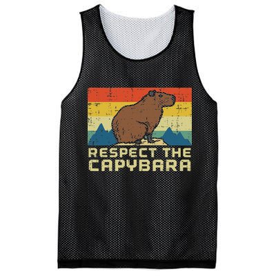 Respect The Capybara Retro Capy Rodent Animal Women Mesh Reversible Basketball Jersey Tank