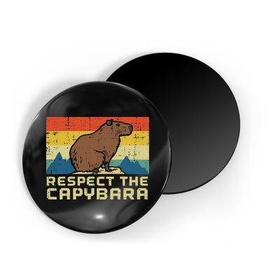 Respect The Capybara Retro Capy Rodent Animal Women Magnet