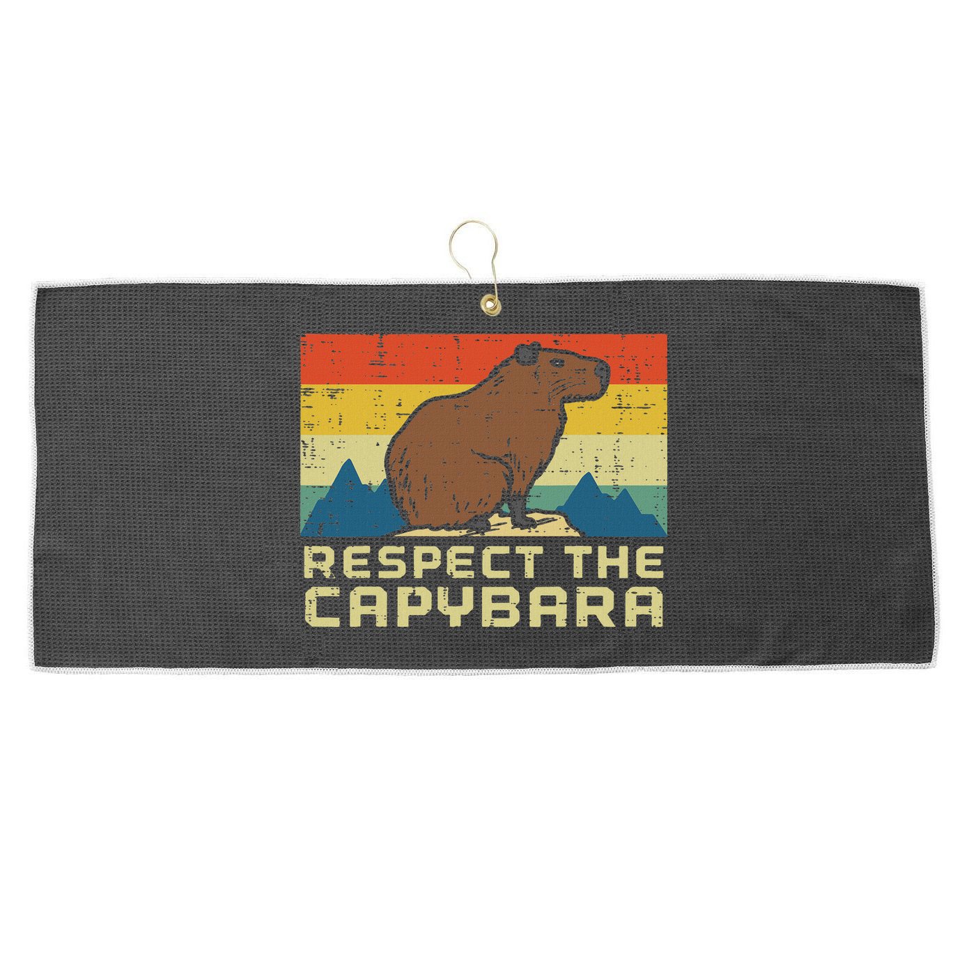 Respect The Capybara Retro Capy Rodent Animal Women Large Microfiber Waffle Golf Towel