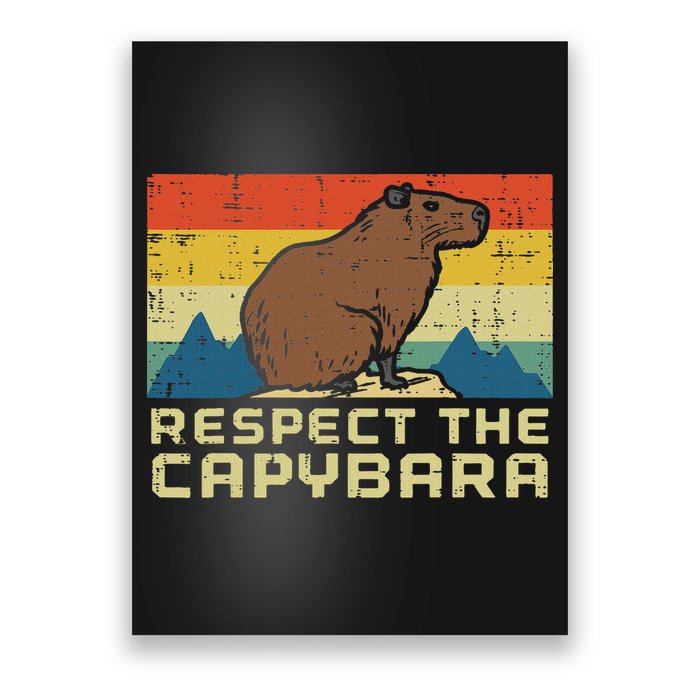 Respect The Capybara Retro Capy Rodent Animal Women Poster