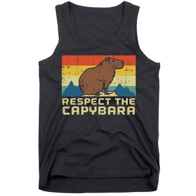 Respect The Capybara Retro Capy Rodent Animal Women Tank Top