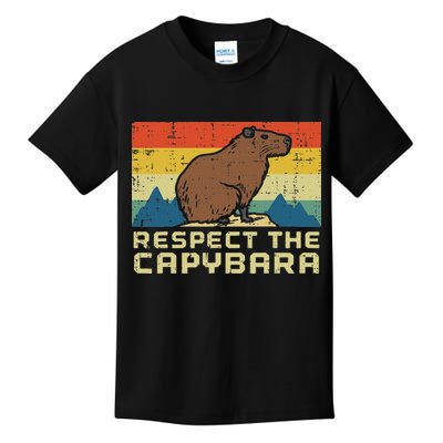 Respect The Capybara Retro Capy Rodent Animal Women Kids T-Shirt