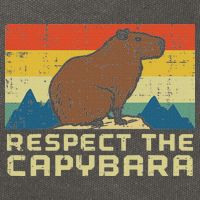Respect The Capybara Retro Capy Rodent Animal Women Cotton Canvas Backpack