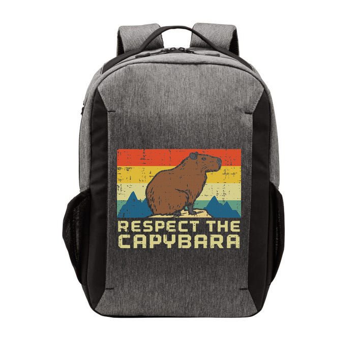 Respect The Capybara Retro Capy Rodent Animal Women Vector Backpack