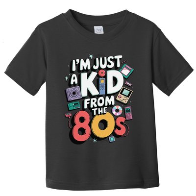 Retro Time Capsule Throwback 80s Electronics Vibes Funny Toddler T-Shirt