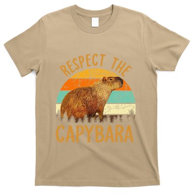 Respect The Capybara Animal Funny Capybara Lover T-Shirt