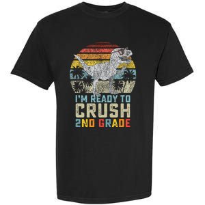 Ready To Crush Second 2nd Grade Dinosaur Back To School Garment-Dyed Heavyweight T-Shirt