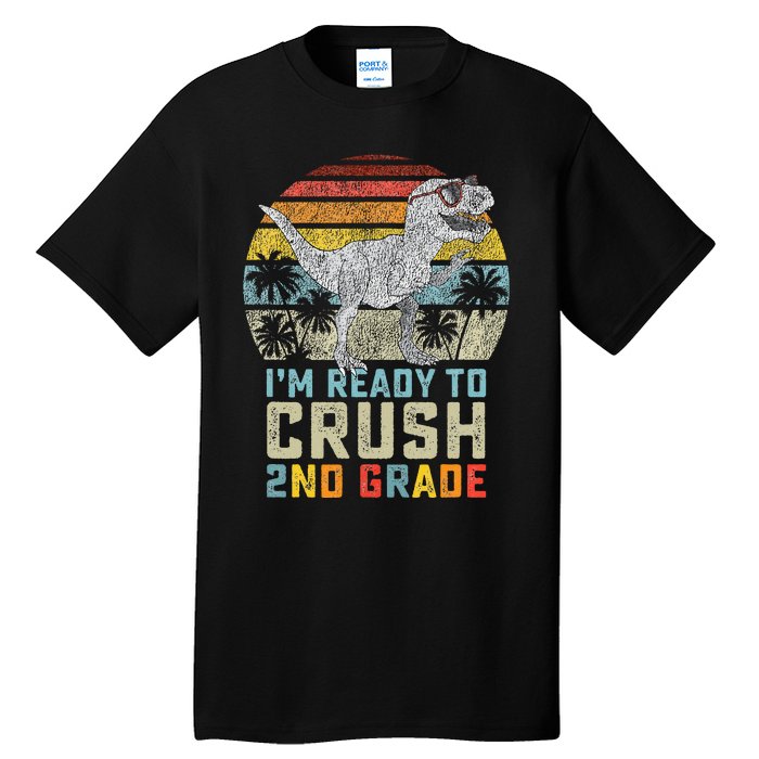 Ready To Crush Second 2nd Grade Dinosaur Back To School Tall T-Shirt