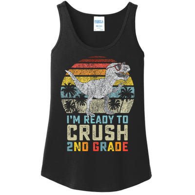 Ready To Crush Second 2nd Grade Dinosaur Back To School Ladies Essential Tank