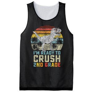 Ready To Crush Second 2nd Grade Dinosaur Back To School Mesh Reversible Basketball Jersey Tank