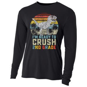 Ready To Crush Second 2nd Grade Dinosaur Back To School Cooling Performance Long Sleeve Crew