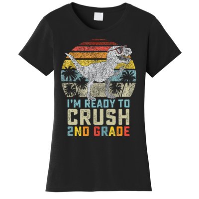 Ready To Crush Second 2nd Grade Dinosaur Back To School Women's T-Shirt