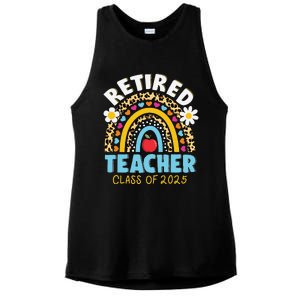 Retired Teacher Class Of 2025 Rainbow Teachers Retirement Ladies PosiCharge Tri-Blend Wicking Tank