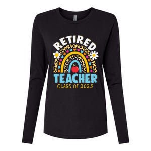 Retired Teacher Class Of 2025 Rainbow Teachers Retirement Womens Cotton Relaxed Long Sleeve T-Shirt