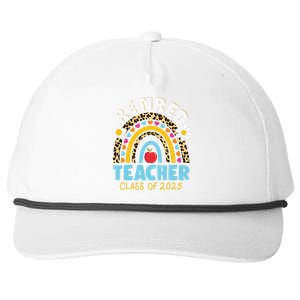 Retired Teacher Class Of 2025 Rainbow Teachers Retirement Snapback Five-Panel Rope Hat