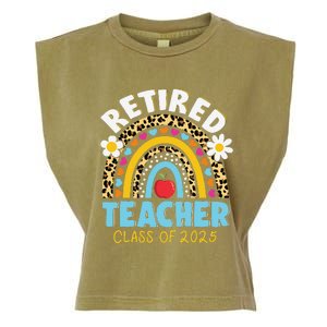 Retired Teacher Class Of 2025 Rainbow Teachers Retirement Garment-Dyed Women's Muscle Tee