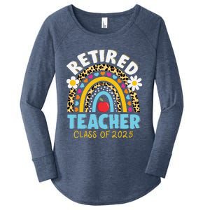 Retired Teacher Class Of 2025 Rainbow Teachers Retirement Women's Perfect Tri Tunic Long Sleeve Shirt