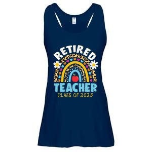 Retired Teacher Class Of 2025 Rainbow Teachers Retirement Ladies Essential Flowy Tank