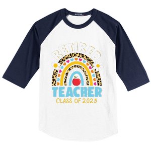 Retired Teacher Class Of 2025 Rainbow Teachers Retirement Baseball Sleeve Shirt