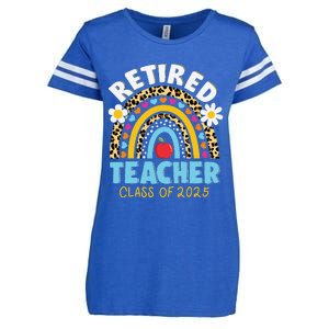 Retired Teacher Class Of 2025 Rainbow Teachers Retirement Enza Ladies Jersey Football T-Shirt