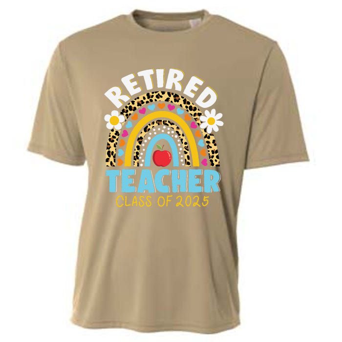 Retired Teacher Class Of 2025 Rainbow Teachers Retirement Cooling Performance Crew T-Shirt