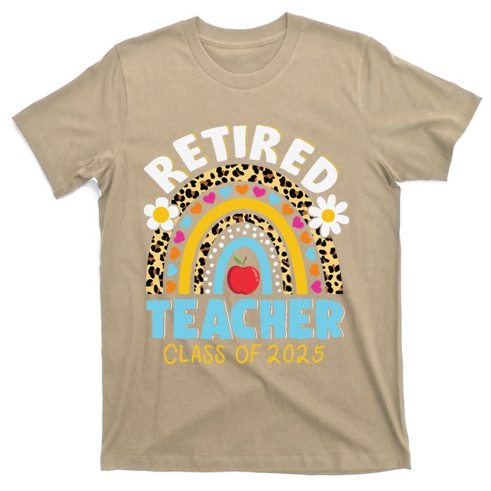 Retired Teacher Class Of 2025 Rainbow Teachers Retirement T-Shirt