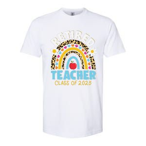 Retired Teacher Class Of 2025 Rainbow Teachers Retirement Softstyle CVC T-Shirt