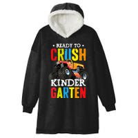 Ready To Crush Kindergarten Boy Monster Truck Back To School Hooded Wearable Blanket