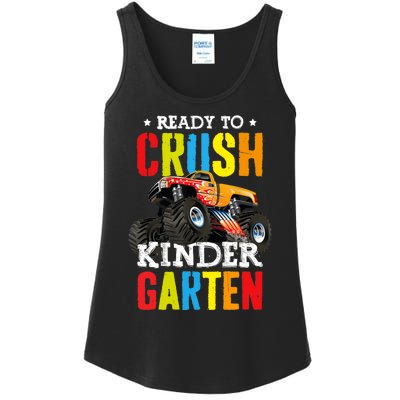 Ready To Crush Kindergarten Boy Monster Truck Back To School Ladies Essential Tank