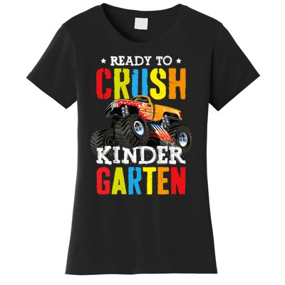 Ready To Crush Kindergarten Boy Monster Truck Back To School Women's T-Shirt