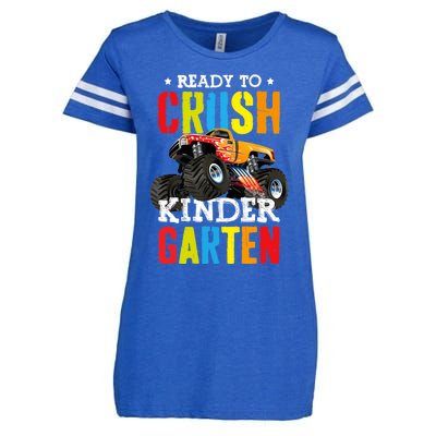 Ready To Crush Kindergarten Boy Monster Truck Back To School Enza Ladies Jersey Football T-Shirt